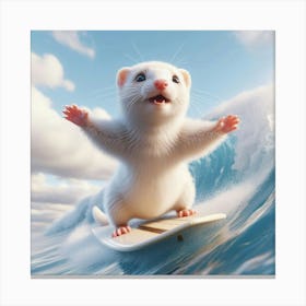 Ferret Surfing 1 Canvas Print