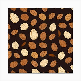 Almonds On A Black Background Art Print Canvas Print