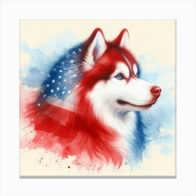 Watercolor Siberian Husky 3 Canvas Print