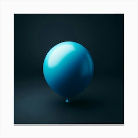 Blue Balloon Isolated On Black 2 Canvas Print