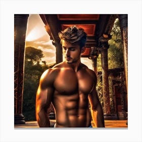 Man shirtless Canvas Print