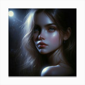 Girl In The Dark Canvas Print