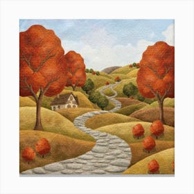 The Winding Road Home. In the middle of the meadows 3 Canvas Print