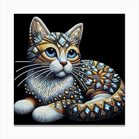 Shabby Chic Cat Canvas Print