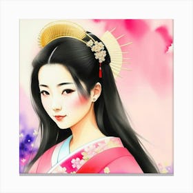 Graceful Beauty: The Art of the Japanese Geisha Canvas Print