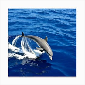 Dolphin Jumping Out Of The Water 2 Canvas Print