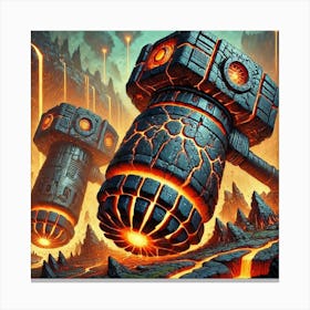 Earthquake Titans Weaponry Canvas Print