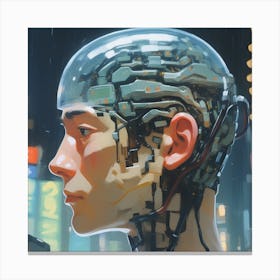 Cyborg Head 9 Canvas Print