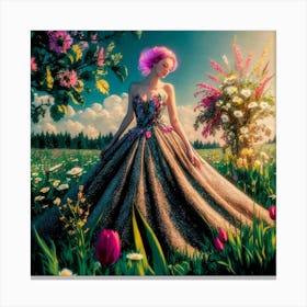 Flower Girl In A Dress Canvas Print