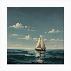 Sailboat On The Ocean 1 Canvas Print