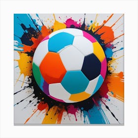 Pelota Con Explosion De Colores Canvas Print