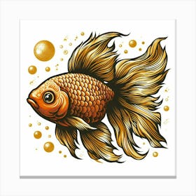 Illustration gold fish Canvas Print