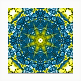 Abstract Blue Yellow Mandala Of Ukraine Canvas Print