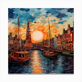 Amsterdam Van Gogh Style Canvas Print