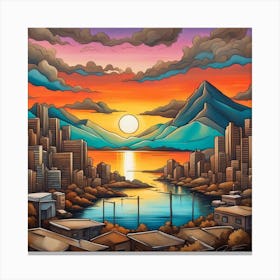 Sunset Cityscape Canvas Print