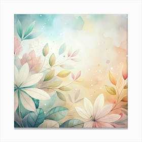 Watercolor Floral Background 6 Canvas Print