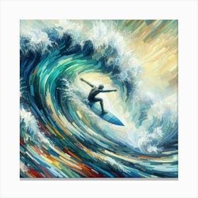 Surfer On A Wave 7 Canvas Print