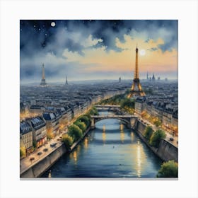 Parisian Reverie Paris At Night Canvas Print