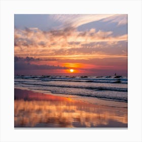 Sunset At The Beach Canvas Print