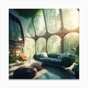Futuristic Living Room Canvas Print