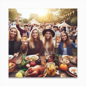 Thanksgiving Party 1 Canvas Print