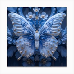 Butterfly In Blue Canvas Print