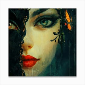 Woman With Butterfly Wings Canvas Print