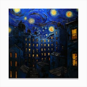 Attractive building at night Canvas Print