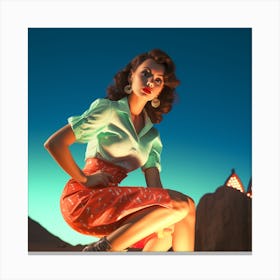 Woman In A Skirt Canvas Print