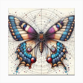 Victorian Diagram Butterfly Illustration IV Canvas Print