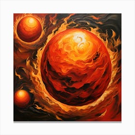 Abstract art-oil paint fire Canvas Print