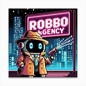 8-bit robot detective agency 3 Canvas Print