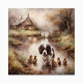 walking the... ducks Canvas Print