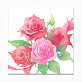 Watercolor Roses7 Canvas Print