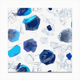 Abstract Blue Crystals Canvas Print