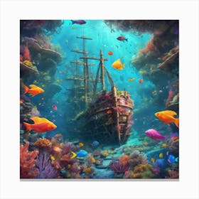 Ship In The Sea Canvas Print