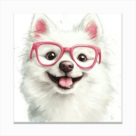 Dog With Glasses Canvas Print