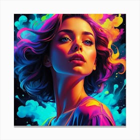 Neon Girl Canvas Print