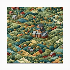 Quilted Farm Canvas Print