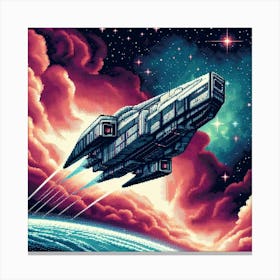 8-bit space exploration vessel 2 Canvas Print