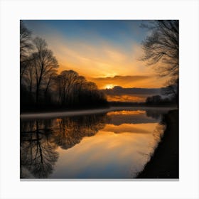 Sunrise On The River Canvas Print