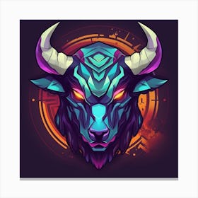 Bull Head 4 Canvas Print
