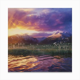 Sunset Over Lake 2 Canvas Print