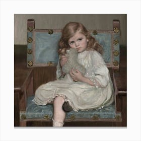 Little Girl In A Chair Canvas Print