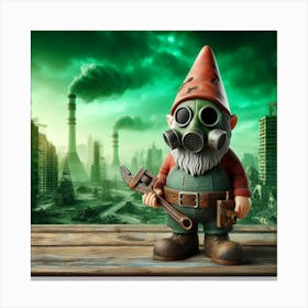 Gnome In Gas Mask Canvas Print