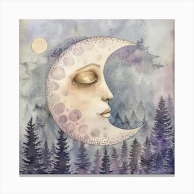 Moon In The Forest 4 Canvas Print