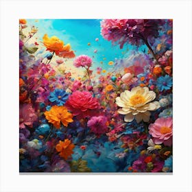 Flowers In The Sky 3 Canvas Print