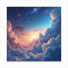 Space Watercolor Art With Swirling Astral Clouds 1 Canvas Print