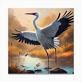 White Stork Canvas Print
