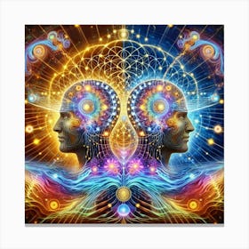 The Language of Thoughts: Visualizing Telepathy in Artwork Canvas Print